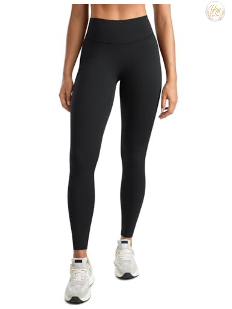 High Waisted No Front Seam Leggings 25" Tummy Control Workout Yoga